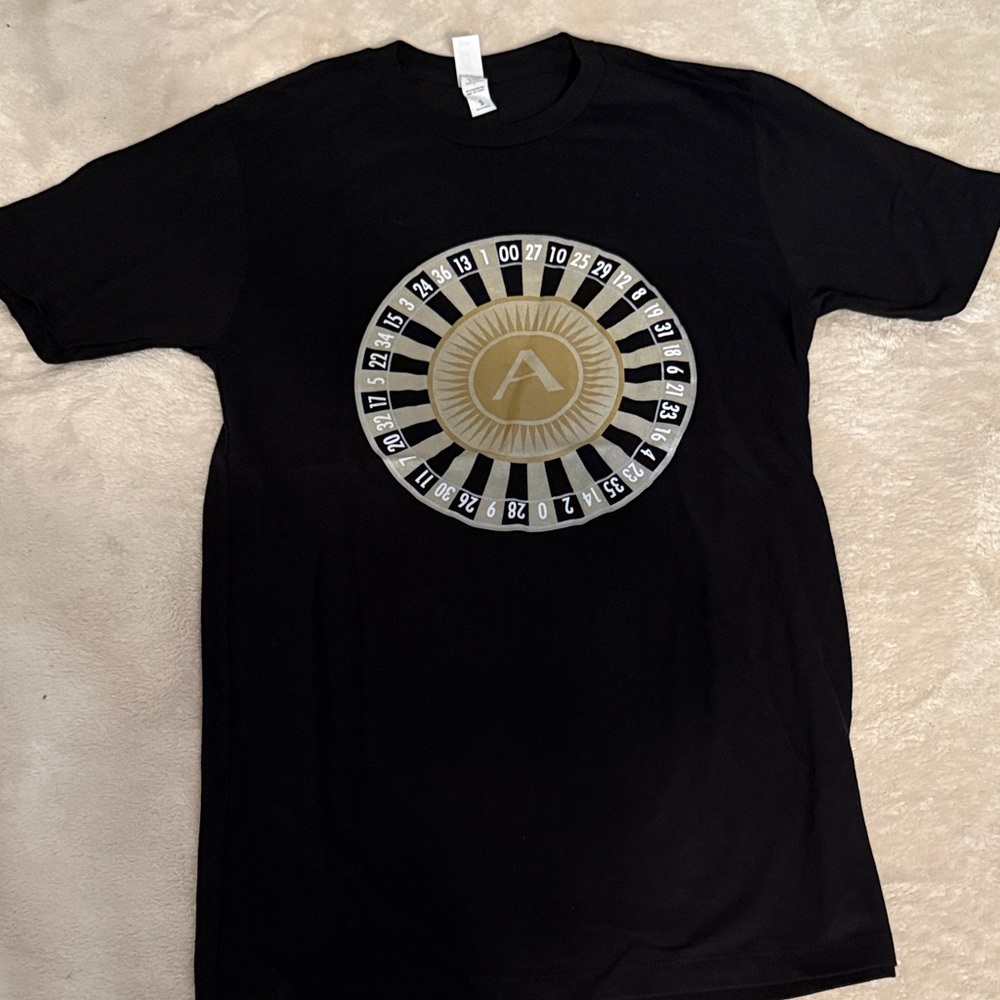 Men's Black Graphic Tee with Circular Design